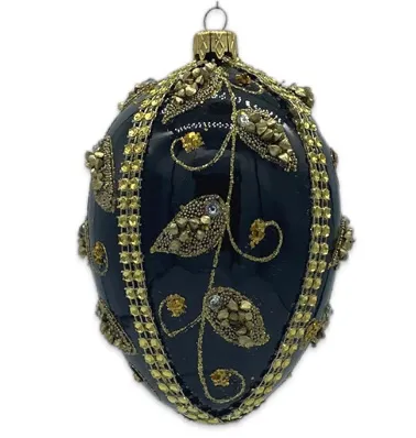 Jajo Faberge bombka szklana dekorowana j014
