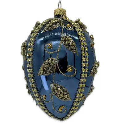 Jajo Faberge bombka szklana dekorowana j015