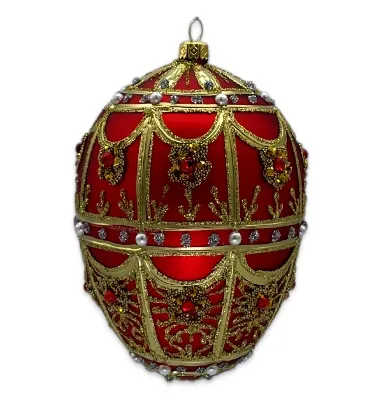 Jajo Faberge bombka szklana dekorowana j017