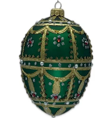 Jajo Faberge bombka szklana dekorowana j021