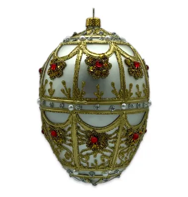 Jajo Faberge bombka szklana dekorowana j027