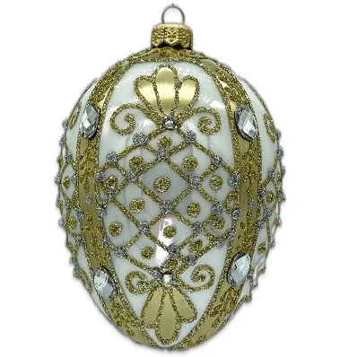 Jajo Faberge bombka szklana dekorowana j028