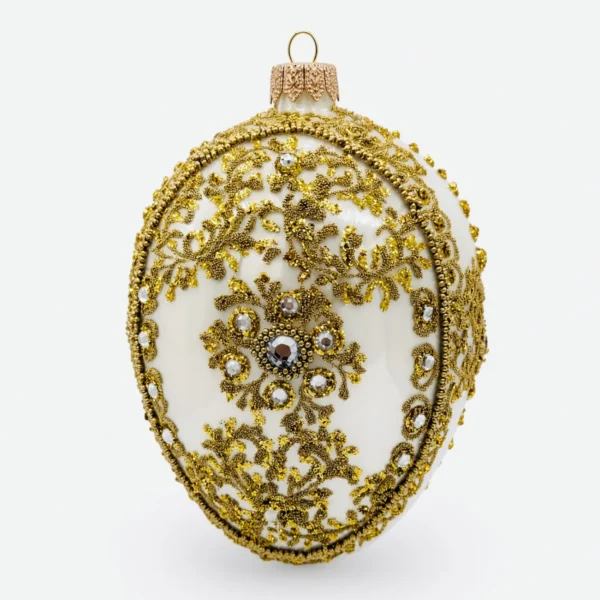 Jajo Faberge bombka szklana dekorowana