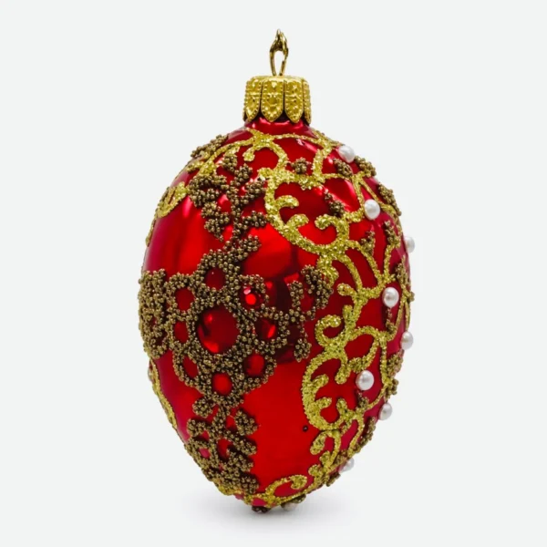 Jajo Faberge małe bombka szklana dekorowana